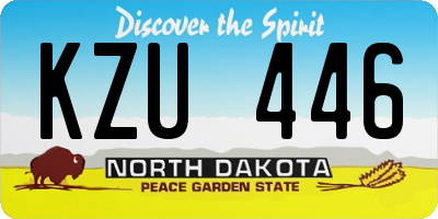 ND license plate KZU446