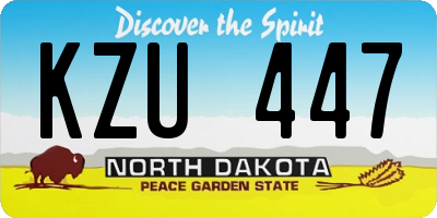 ND license plate KZU447