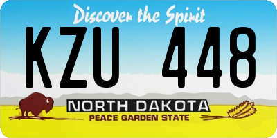 ND license plate KZU448