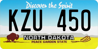 ND license plate KZU450