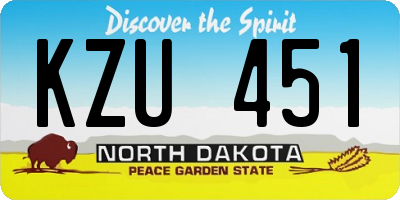 ND license plate KZU451