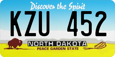 ND license plate KZU452
