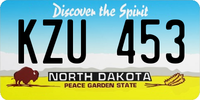 ND license plate KZU453