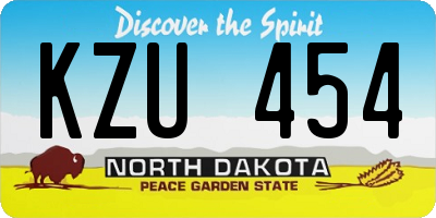 ND license plate KZU454