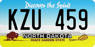 ND license plate KZU459