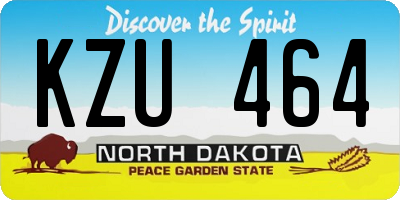 ND license plate KZU464