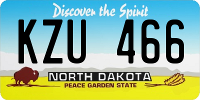 ND license plate KZU466