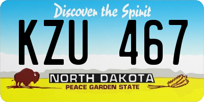 ND license plate KZU467