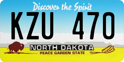 ND license plate KZU470