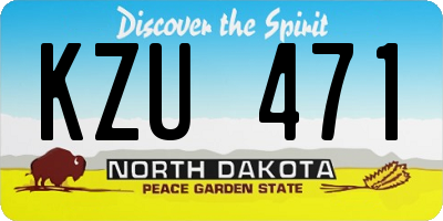 ND license plate KZU471