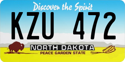 ND license plate KZU472