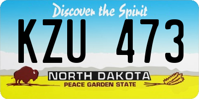 ND license plate KZU473