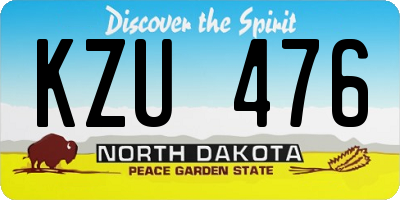 ND license plate KZU476