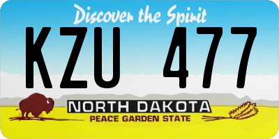 ND license plate KZU477