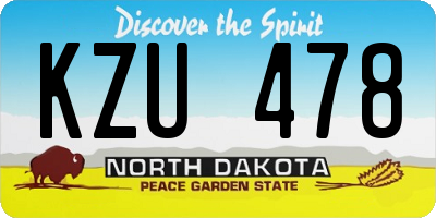 ND license plate KZU478