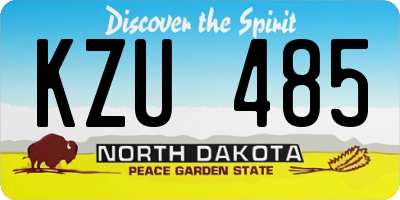 ND license plate KZU485