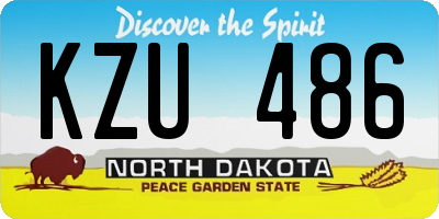 ND license plate KZU486
