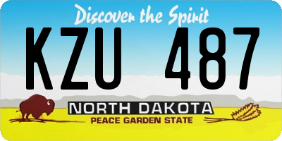 ND license plate KZU487