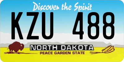 ND license plate KZU488