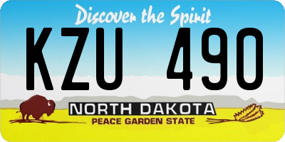 ND license plate KZU490