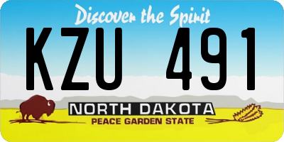ND license plate KZU491