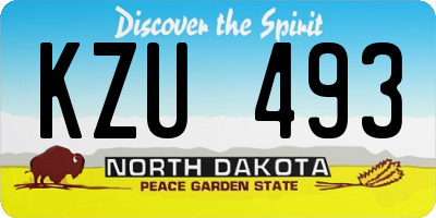 ND license plate KZU493