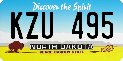 ND license plate KZU495