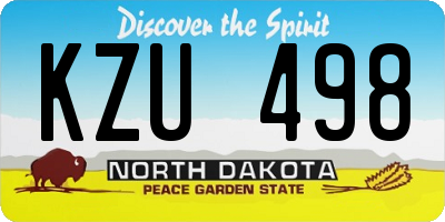 ND license plate KZU498