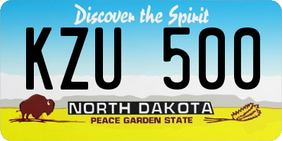 ND license plate KZU500