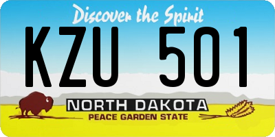 ND license plate KZU501