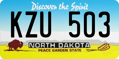 ND license plate KZU503