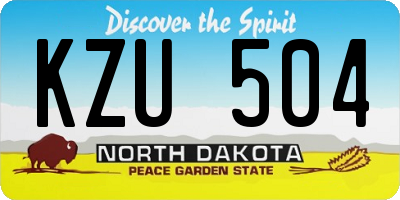 ND license plate KZU504