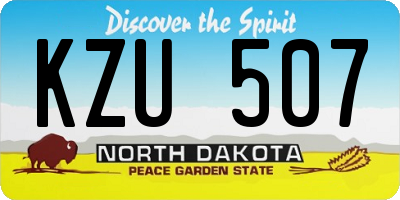 ND license plate KZU507