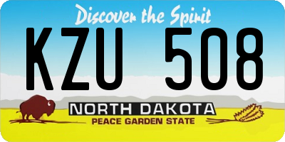 ND license plate KZU508