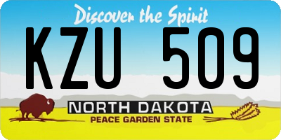 ND license plate KZU509