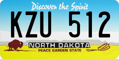 ND license plate KZU512