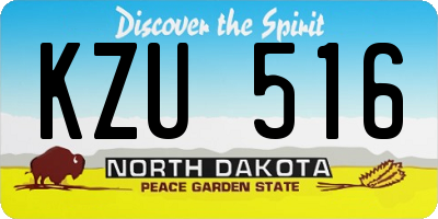 ND license plate KZU516