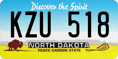 ND license plate KZU518