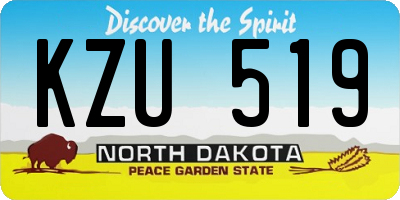 ND license plate KZU519