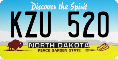 ND license plate KZU520