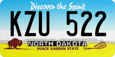 ND license plate KZU522