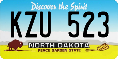 ND license plate KZU523