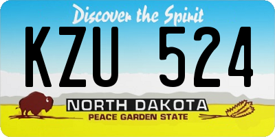 ND license plate KZU524