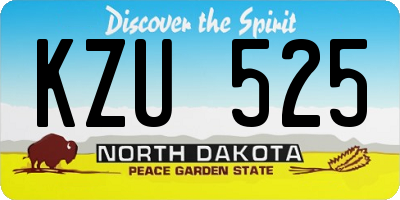 ND license plate KZU525