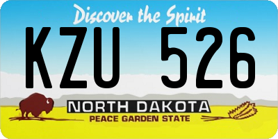 ND license plate KZU526