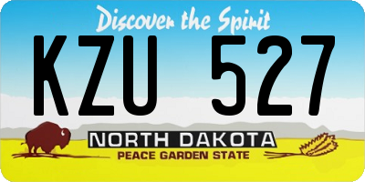 ND license plate KZU527