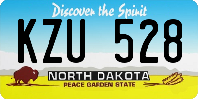 ND license plate KZU528