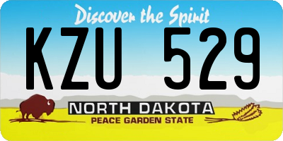 ND license plate KZU529