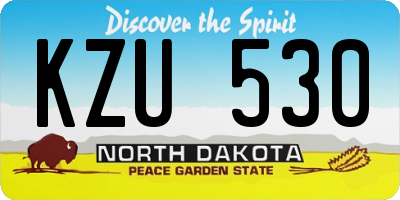 ND license plate KZU530