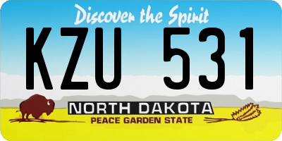 ND license plate KZU531